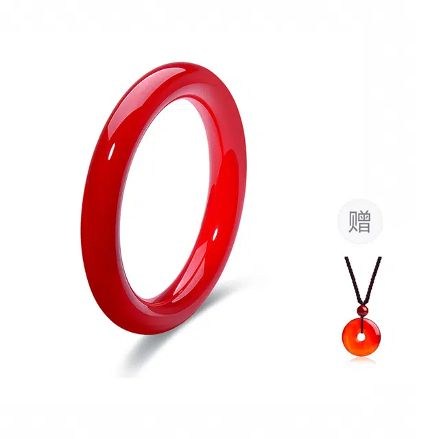 彗时 高冰新中式国风白月光玉髓鸽子血 国潮妈妈素圈贵妃温润冰透 马达加斯料香槟金水平安镯小众 礼 物 玛瑙 手镯 女款 礼盒款