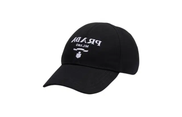 Prada Embroidered Logo Cap Black