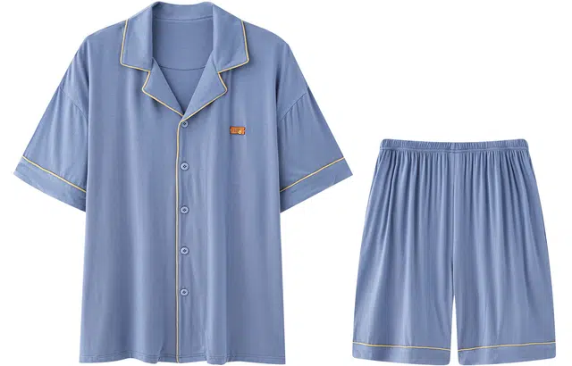 宫蝶 短袖莫代尔柔软家居服简约可外穿休闲大码睡衣套装 男款