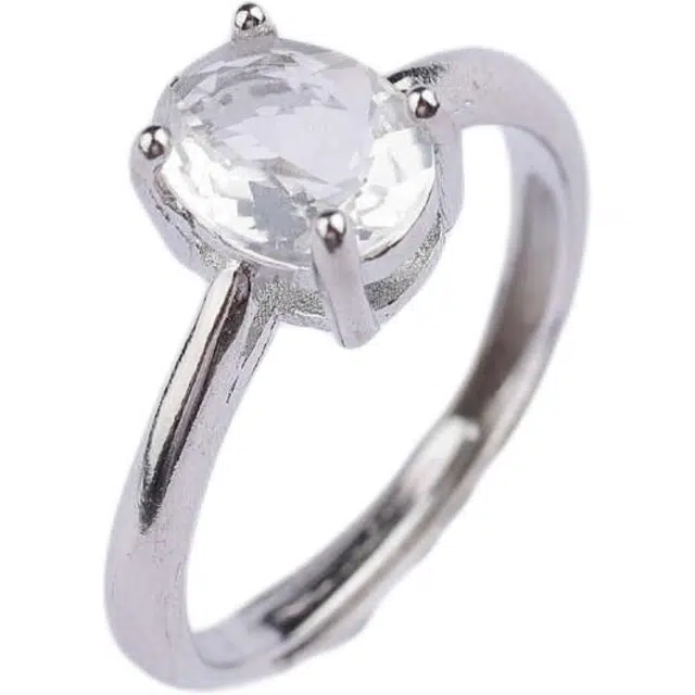 阿黛丽 小众设计 简约轻奢开口可调节 水晶 玉石戒指 女款