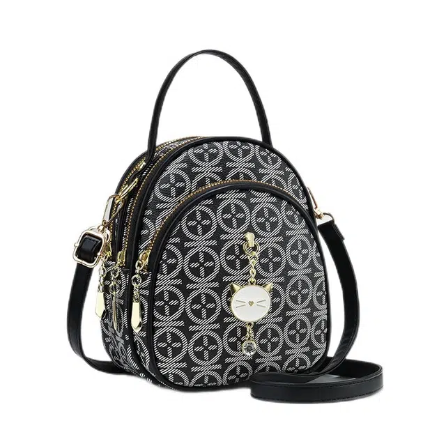 威蒙 经典时尚洋气复古印花潮流气质背包时尚多用款休闲 软皮 单肩包斜挎包手提包可双肩 女款