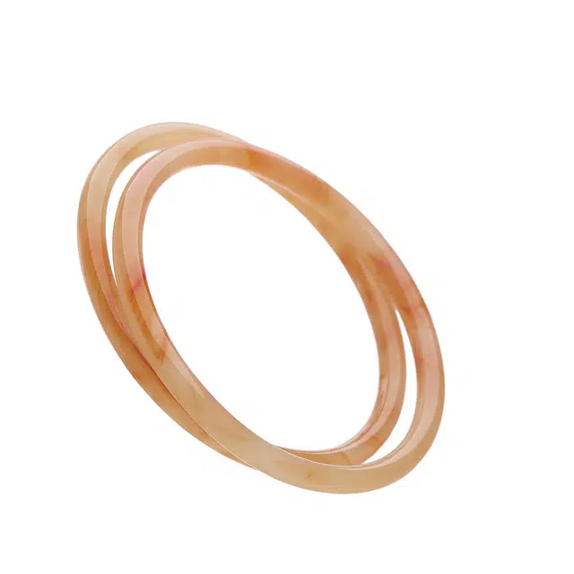 琳琯瑛 新中式国风细圆条 春日彩色 琉璃 玉石手镯 女款