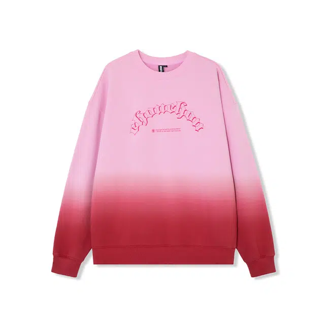 周杰伦周同学 美式复古趣味字母图案渐变宽松落肩休闲百搭圆领套头春秋卫衣 男女同款