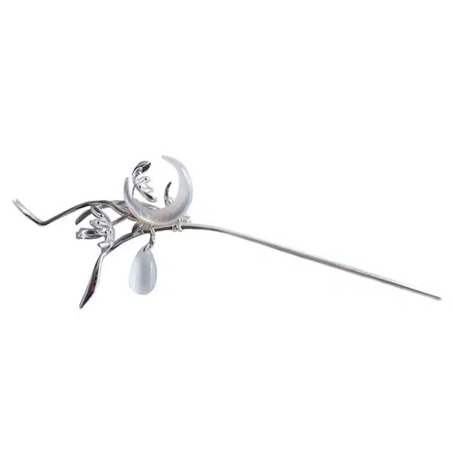 指尖瑰宝 骨兰月亮兰花宫廷古风汉服 发簪 女款