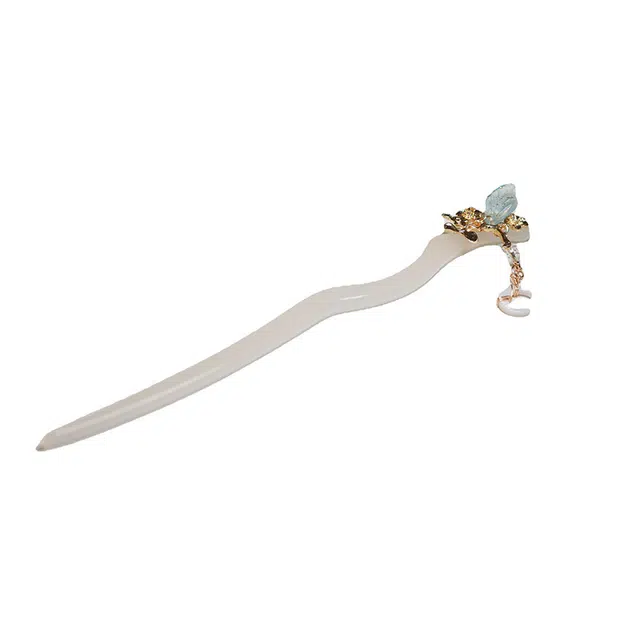 妖娆猫 新中式古风小兰花月牙发钗簪子女高级感发饰汉服旗袍气质盘发头饰 发簪 女款