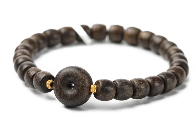 三檀小舍 国风新中式佛珠桶珠 复古风沉香五段香平安扣 轻奢高级送礼长辈助睡眠 瑞香科白木 木作手串 男女同款情侣款 其他木作