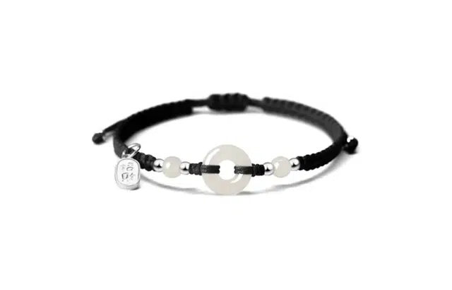 尚银福 福牌平安扣 复古民族风配饰 好运连连小众创意设计感手饰 织物 手链 男女同款情侣款