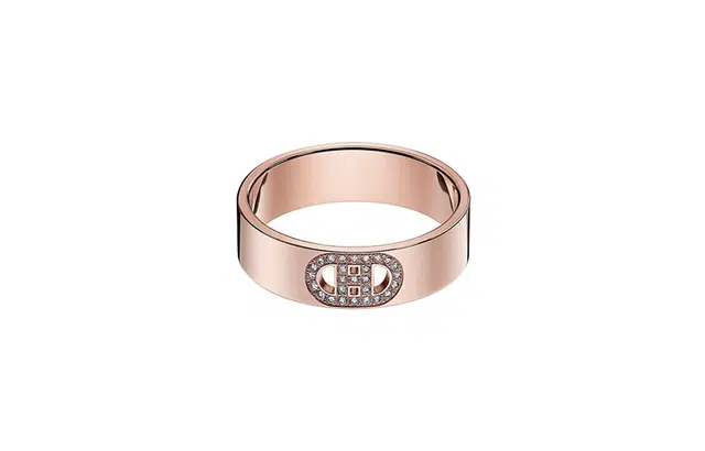 Hermes H d'Ancre Ring Rose Gold Small
