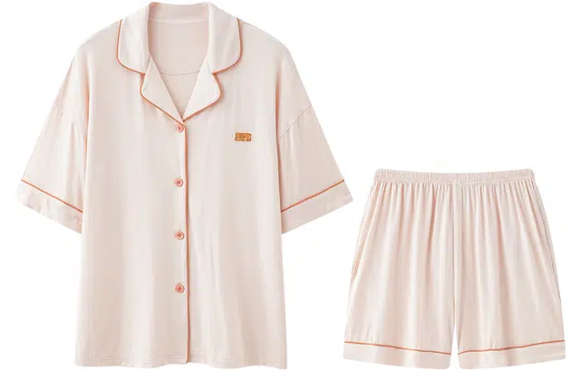 宫蝶 柔软莫代尔棉短袖家居服简约可外穿休闲大码睡衣套装 女款