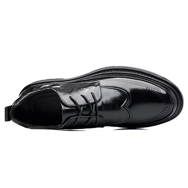 健休 二层牛皮 休闲简约 正装皮鞋 男款 黑色
