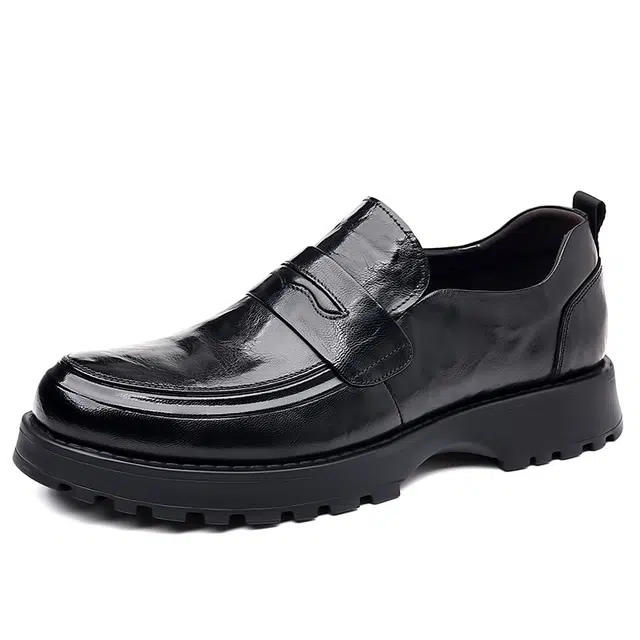 健休 头层牛皮 简约舒适休闲百搭潮流 正装皮鞋 男款