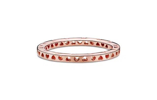 Pandora Signature Heart Ring Rose Gold
