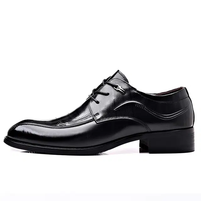 健休 头层牛皮 商务舒适时尚优雅休闲 正装皮鞋 男款 黑色