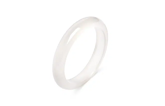 克拉日记 素圈白月光荔枝冻白冰古风少女冰种 高级感 玉髓 玉石手镯 女款