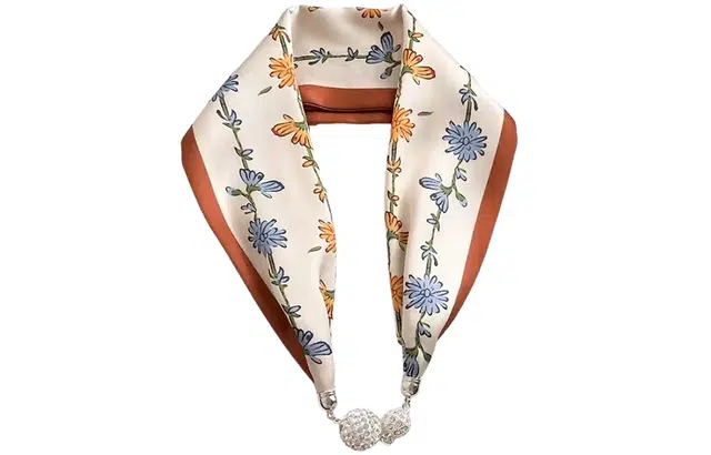 优幽兰 小众设计感 磁吸气质优雅舒适简约高颜值印花温柔典雅 丝巾小领巾 女款