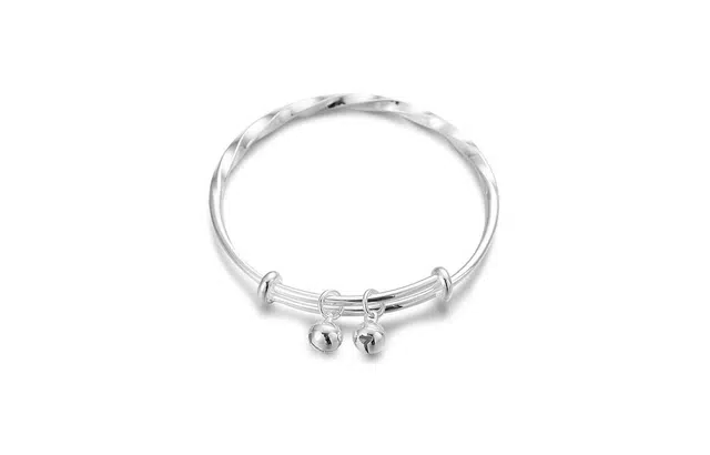 牧言 冷淡风简约小众高级感 素圈流苏推拉可调节日常百搭手饰 合金 莫比乌斯铃铛手镯 女款