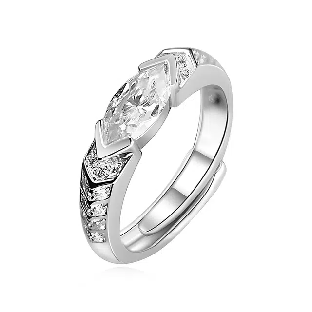 饰伴 “有你就好”骑士 月光公主 青丝自雪 开口可调节 合金 戒指 男女同款情侣款