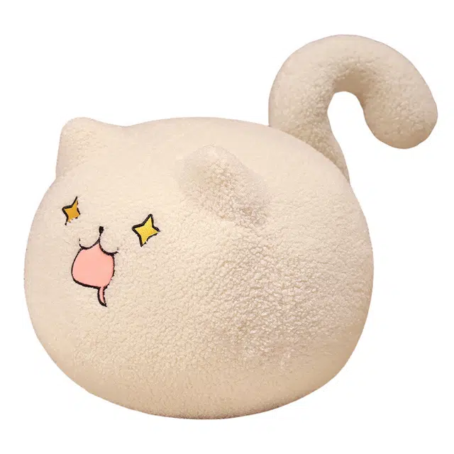 爱冰清 卡通猫咪团子抱枕 玩偶 毛绒公仔