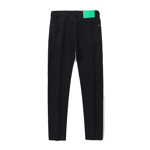 雅鹿 纯色简约直筒休闲牛仔裤 男款 黑色