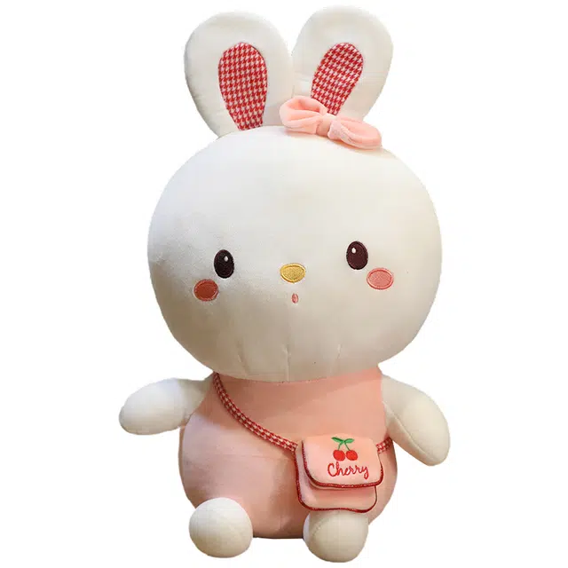 巴巴泥 背包小白兔毛绒粉萌少女 玩偶 毛绒公仔
