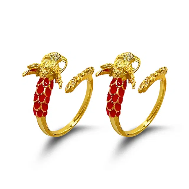 饰伴 国潮复古新中式  吉祥 龙啸 滴油 戒指 男女同款情侣款