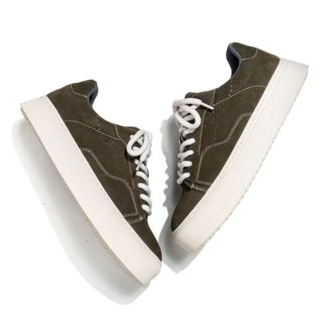 年走索 牛反绒皮 休闲百搭厚底时尚 耐磨 低帮 板鞋 男款