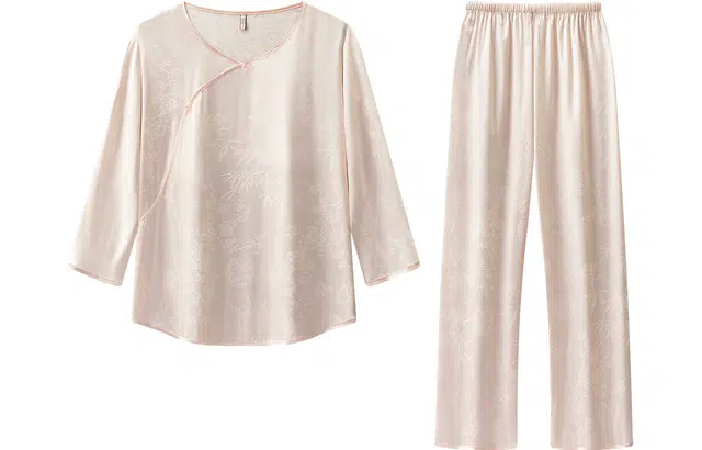 宫蝶 新中式系列 冰丝薄款七分袖家居服中国风睡衣套装 女款