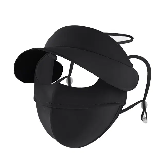 山一丸 夏季防晒面罩全脸连帽子一体 口罩开车脸基尼防紫外线遮阳透气