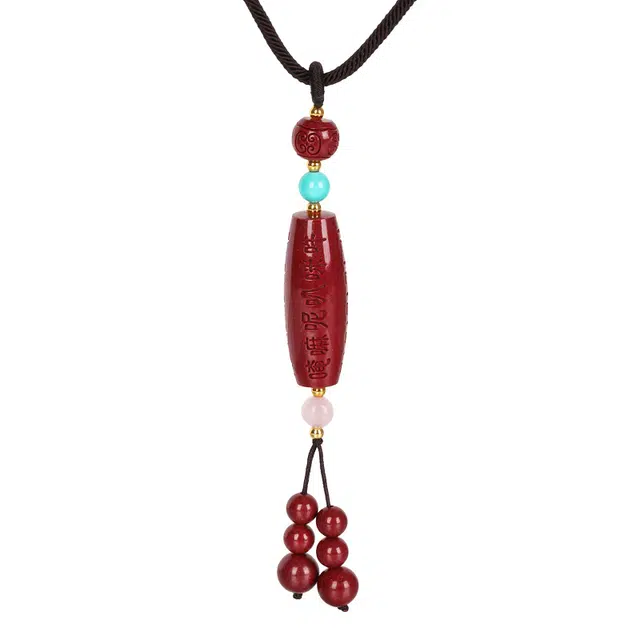 豆蔻时光 中式民族风小众紫金砂天珠 再造辰砂朱砂 吊坠 男女同款情侣款