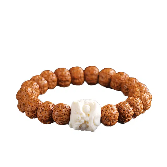 琉堇 中式瑞兽醒狮手持盘玩佛珠 本命年转运珠 国潮文玩念珠 金刚菩提 手串 男女同款情侣款