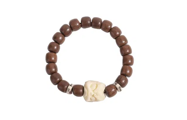 天纵 事事如意新中式国潮风 搭配招财转运瑞狮文玩佛珠 木作手串 男女同款情侣款 六道木