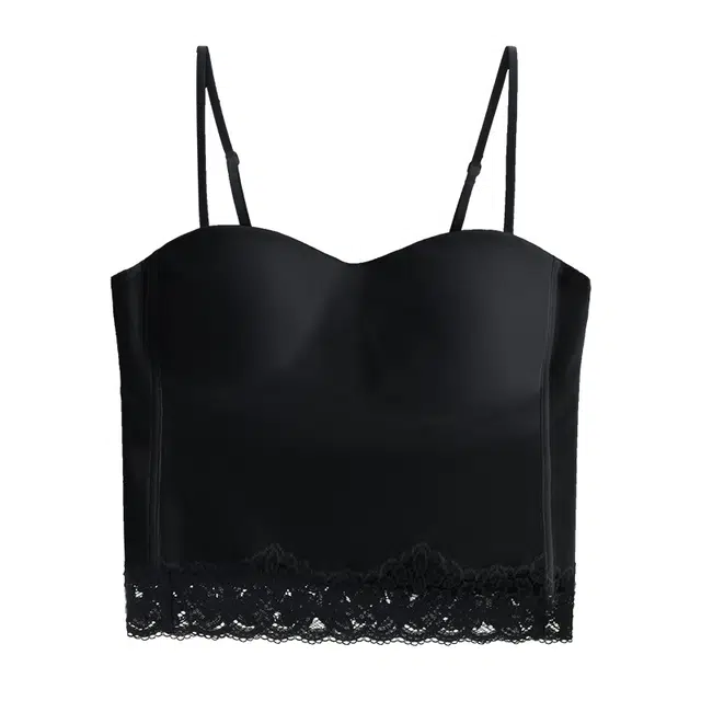 内在密码 蕾丝抹胸背心女带胸垫一体式免穿文胸美背内衣薄款纯欲百搭性感小吊带