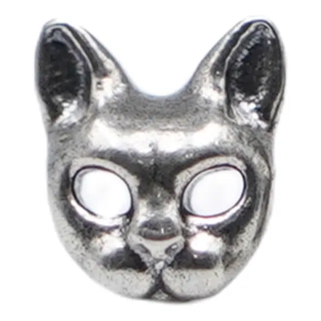 白木黑冰 猫 原创小众设计新中式潮流时尚高级感 银铜合金 耳钉 女款