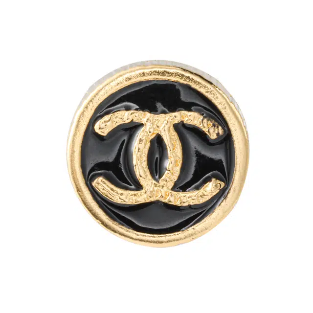 CHANEL Logo Earrings Black