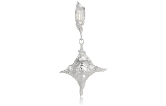 Empress47 ICE CRACK 925 Silver Star Earring