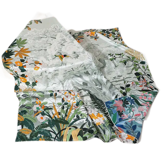 杭丝路 大方巾双面印花两用法式优雅 丝巾 女款