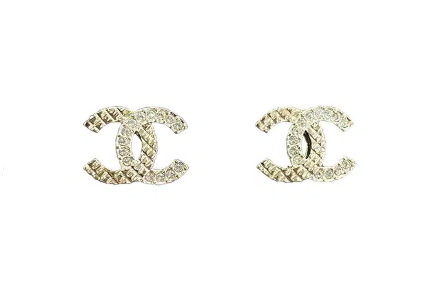 Chanel Classic CC Stud Earrings Gold