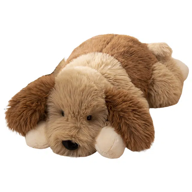 雄俊 可爱嘟嘟长毛狗 萌宠趴款双色长毛泰迪 长耳小狗 玩偶 毛绒公仔