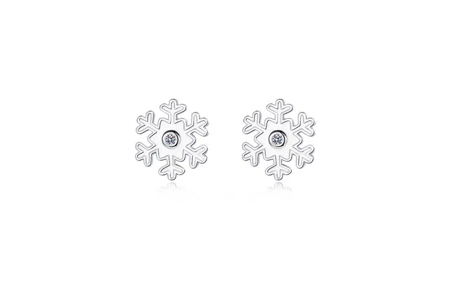 尚银福 圣诞雪花 森系小清新 优雅气质小巧精致 高级感 甜美少女心 复古小众设计 耳饰品 合金 耳钉 女款