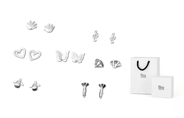 饰伴 一周没烦恼系列 可爱星星月亮动物蝴蝶耳饰  国潮新中式小众设计唯美轻奢 耳钉 女款