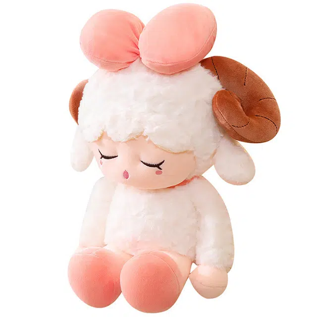 巴巴泥 白羊座 可爱小小羊羔 安抚抱枕 玩偶 毛绒公仔