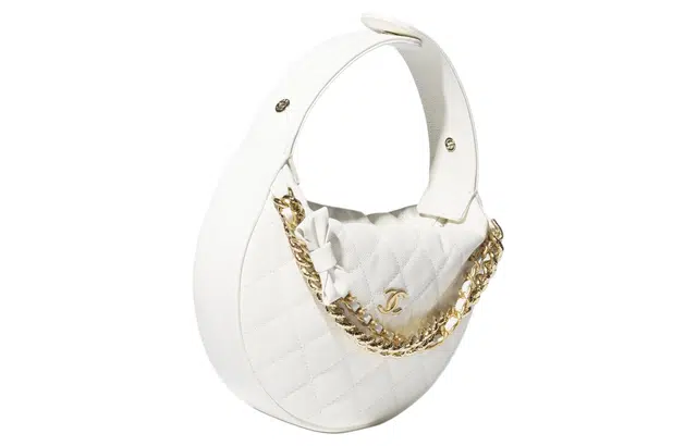 Chanel Hula Hoop Calfskin Handbag White