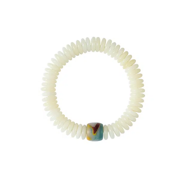 琉堇 新中式单圈手持文玩隔片珠 复古藏式药片珠文玩串珠 菩提根 手串 男女同款情侣款