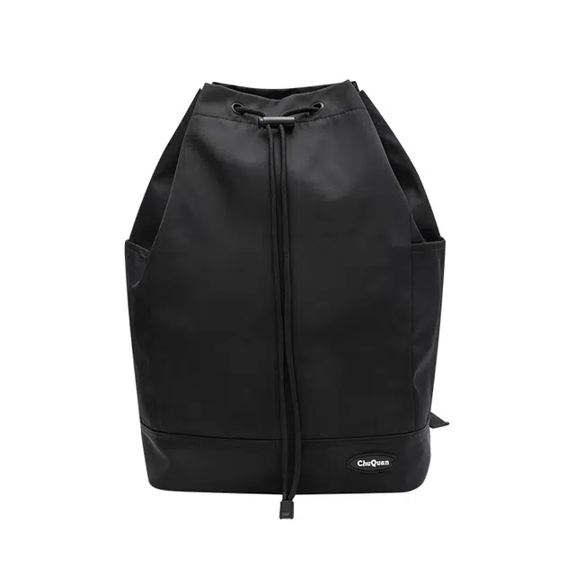 森马 大容量简约质感 尼龙 双肩包 大号 男女同款情侣款 黑色