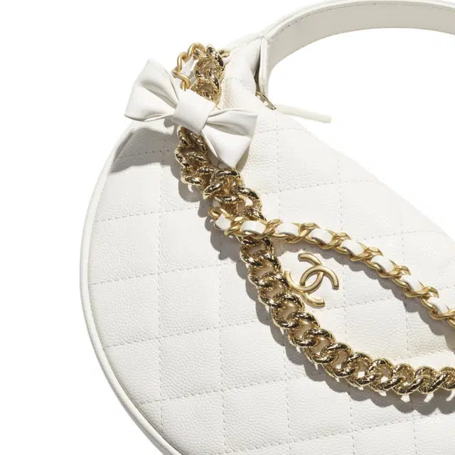 Chanel Hula Hoop Calfskin Handbag White