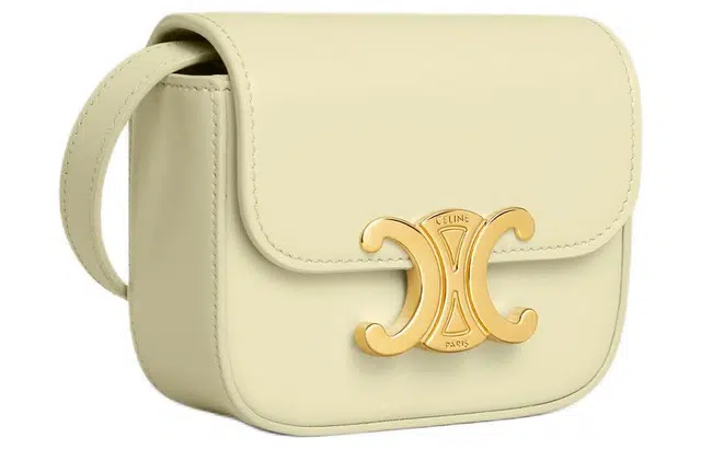 CELINE Triomphe Mini Shoulder Bag Light Yellow