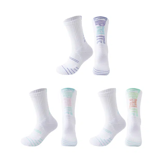 蔓楚 字母渐变防滑减震吸汗耐磨篮球袜 男款