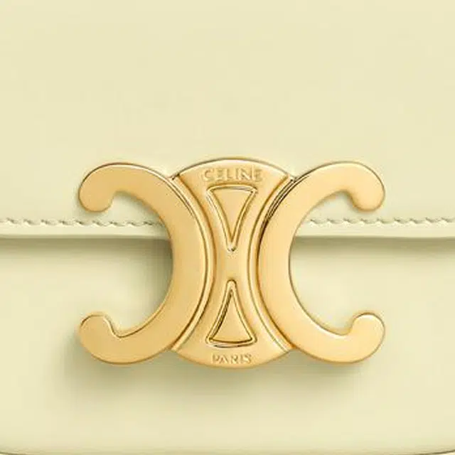 CELINE Triomphe Mini Shoulder Bag Light Yellow