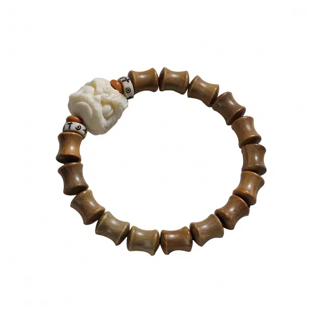 七小匠 新中式 国潮 小众设计 醒狮象牙果 檀木 手串 男女同款情侣款 绿檀