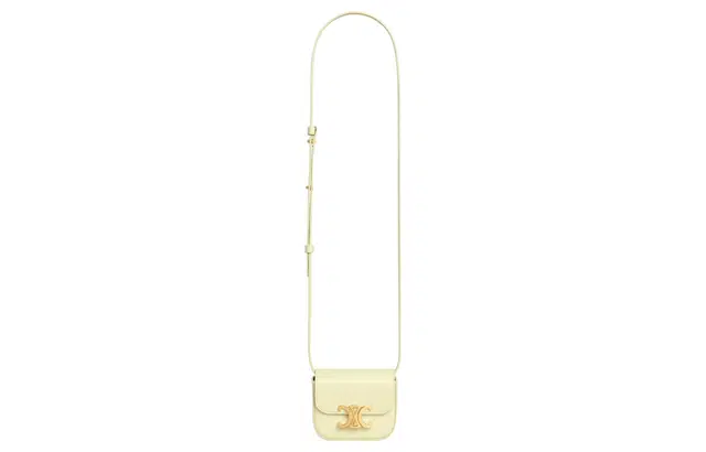 CELINE Triomphe Mini Shoulder Bag Light Yellow